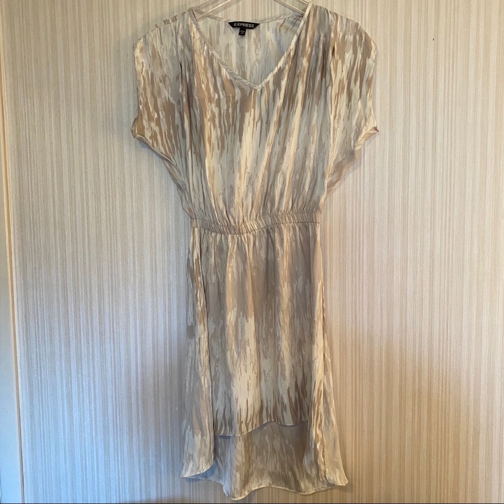 Express Hi Low Dress V Neck Elastic Waist Size XS
